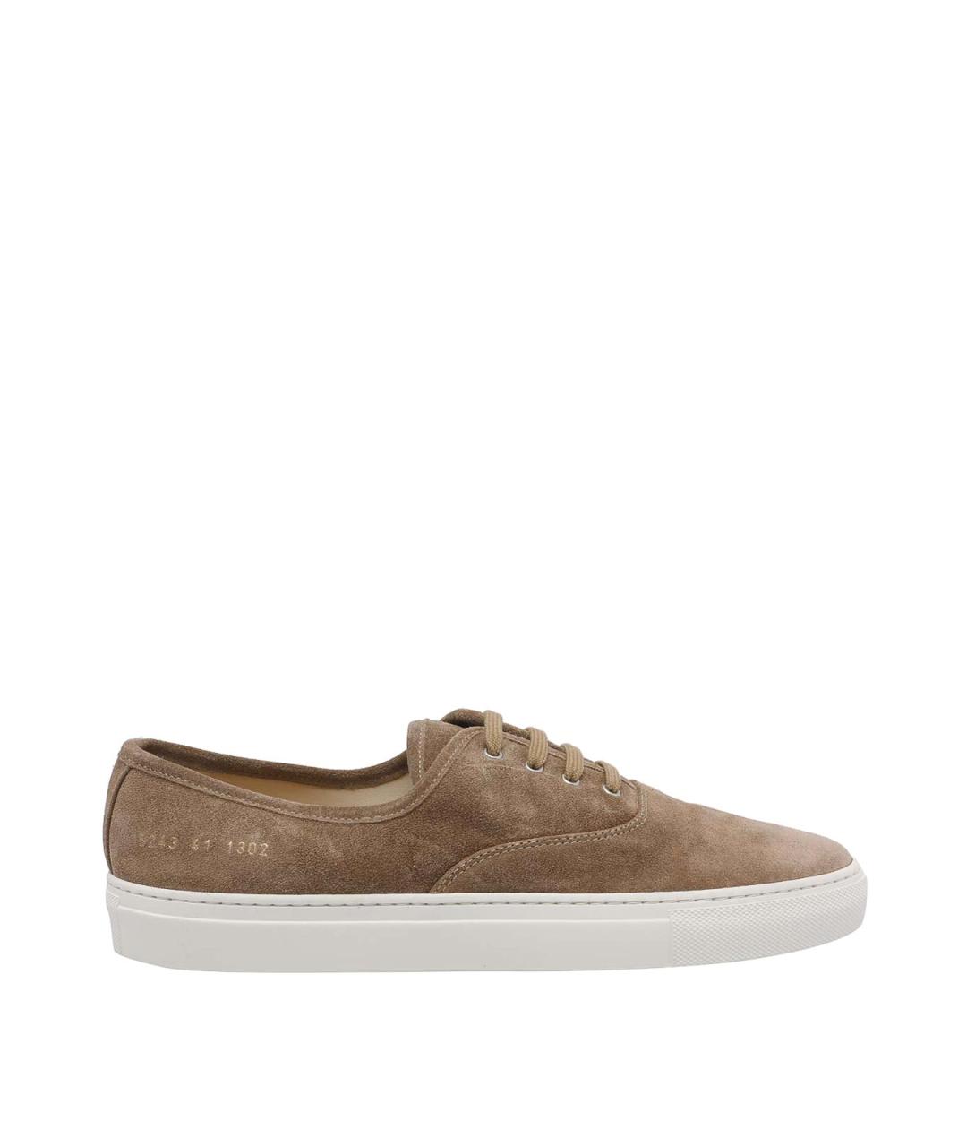 COMMON PROJECTS Бежевые замшевые низкие кроссовки / кеды, фото 1