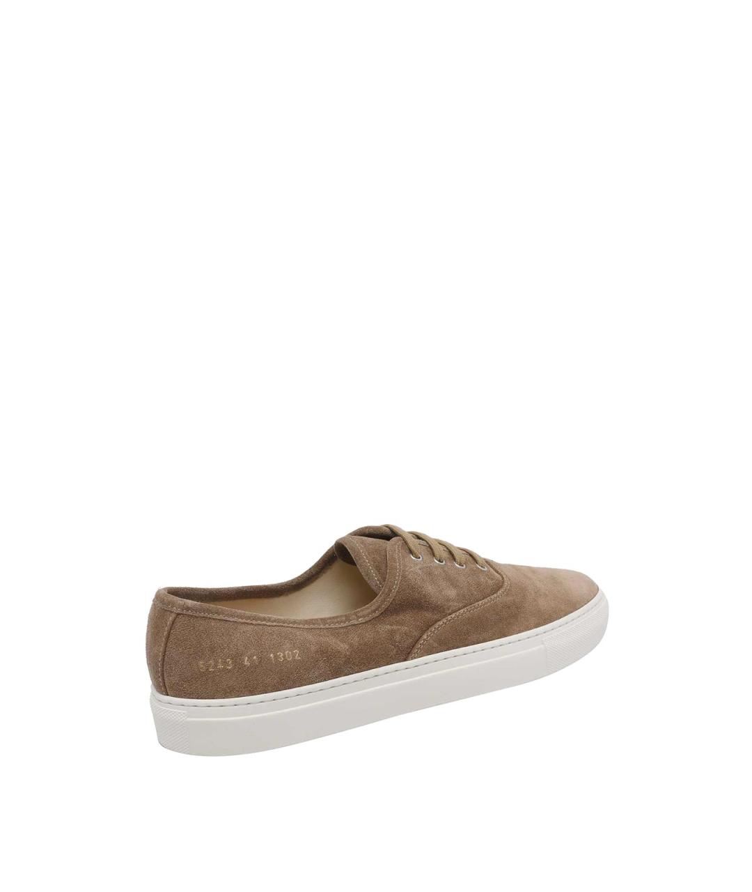 COMMON PROJECTS Бежевые замшевые низкие кроссовки / кеды, фото 3