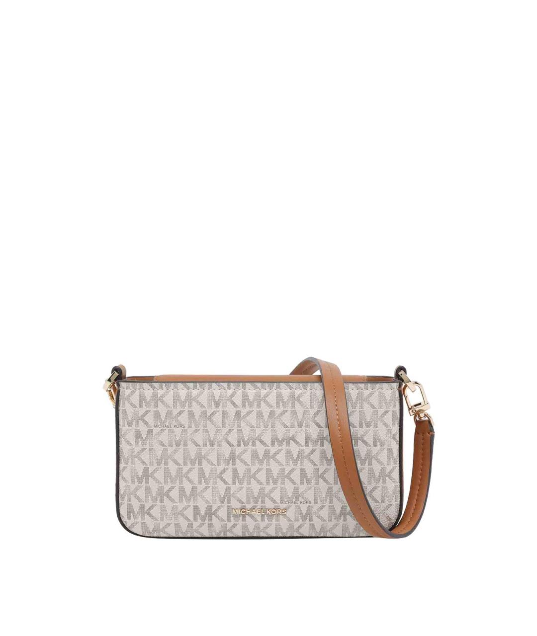 MICHAEL MICHAEL KORS Бежевая синтетическая сумка через плечо, фото 4