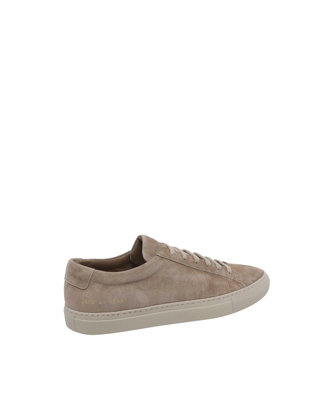 COMMON PROJECTS Бежевые замшевые низкие кроссовки / кеды, фото 3