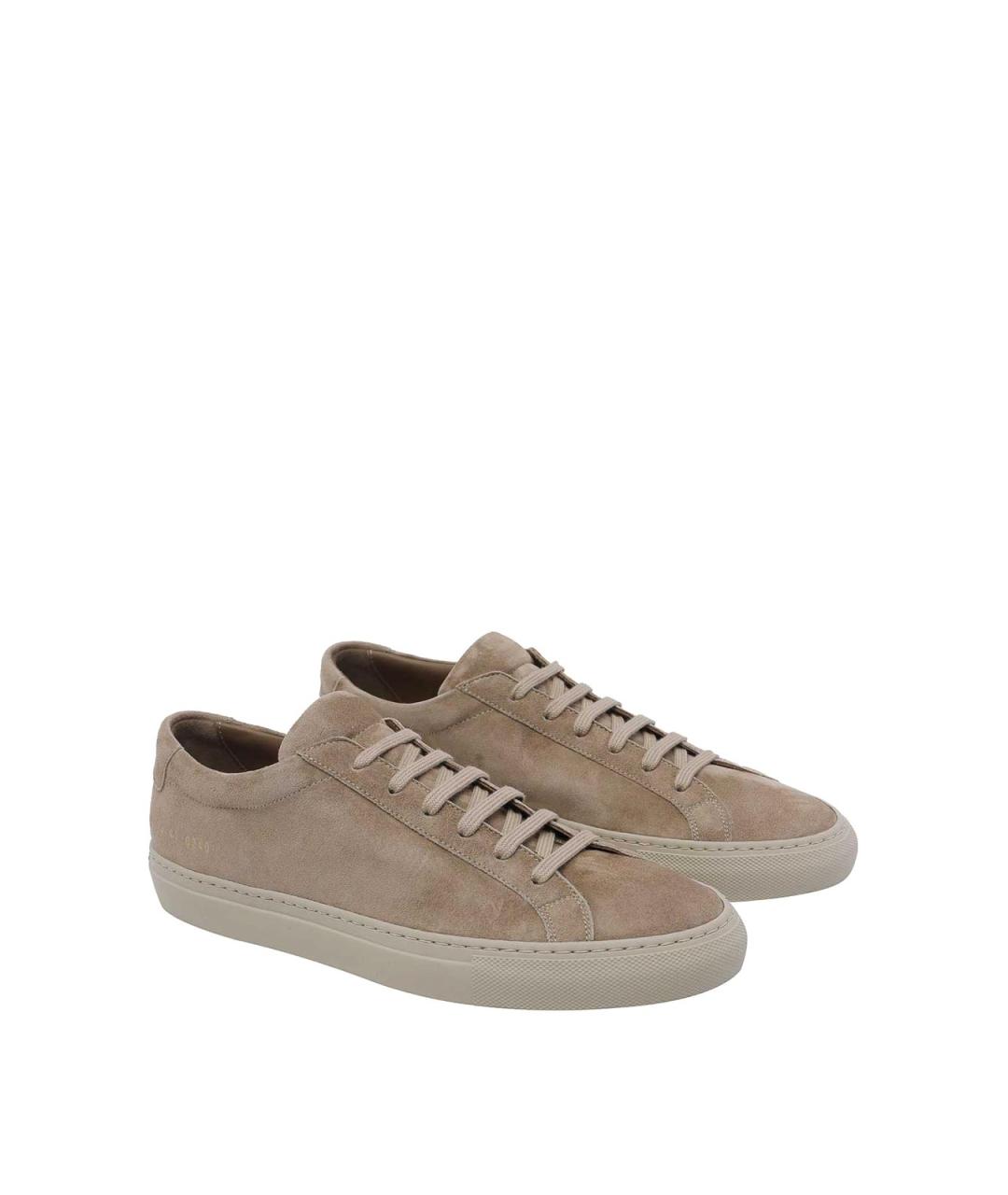 COMMON PROJECTS Бежевые замшевые низкие кроссовки / кеды, фото 2