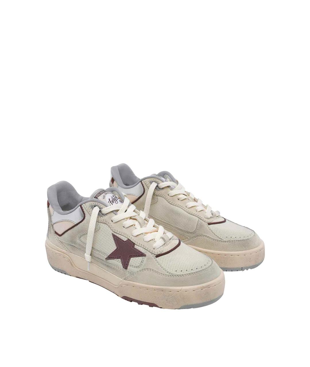 GOLDEN GOOSE DELUXE BRAND Бежевые кожаные низкие кроссовки / кеды, фото 2