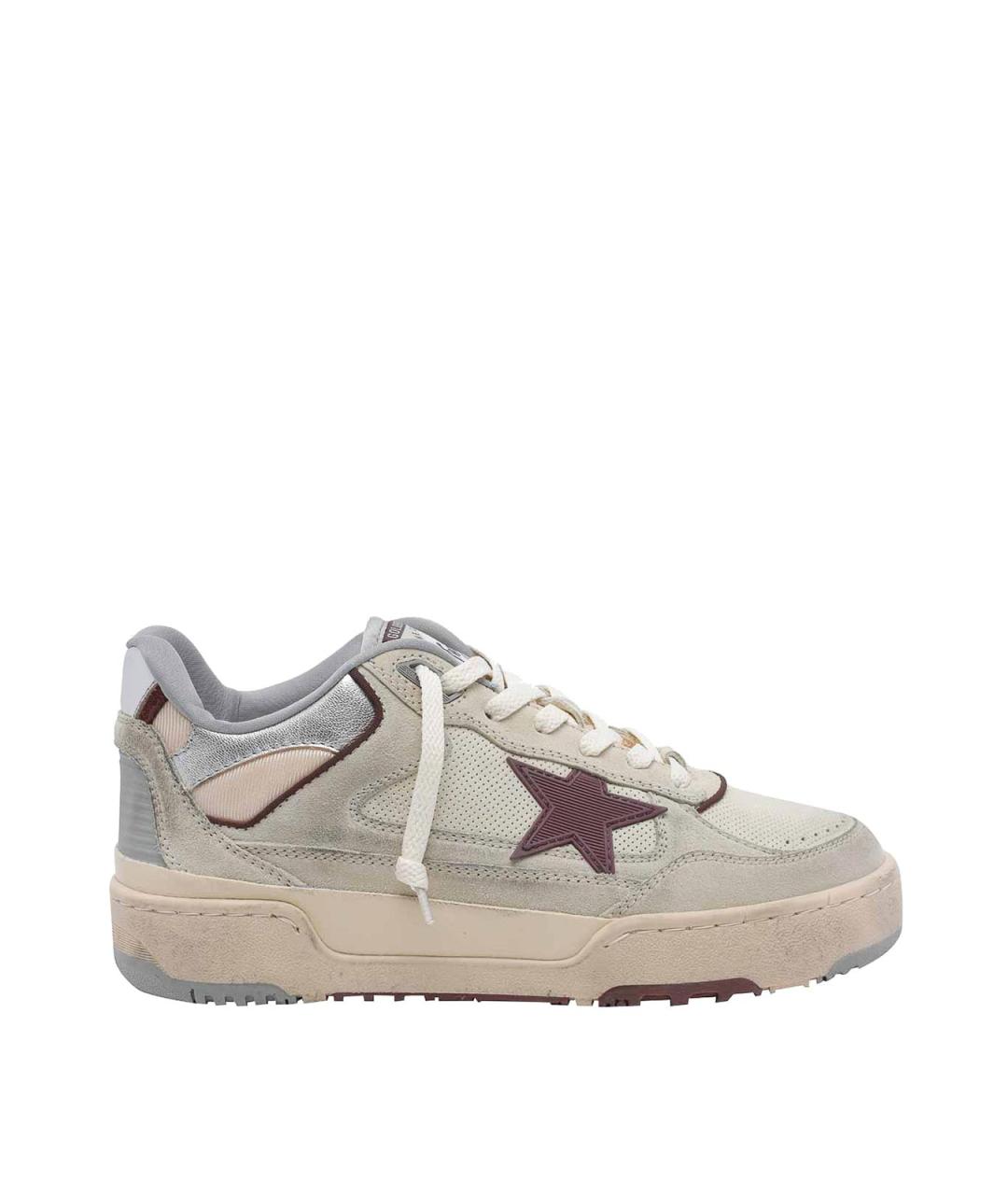 GOLDEN GOOSE DELUXE BRAND Бежевые кожаные низкие кроссовки / кеды, фото 1