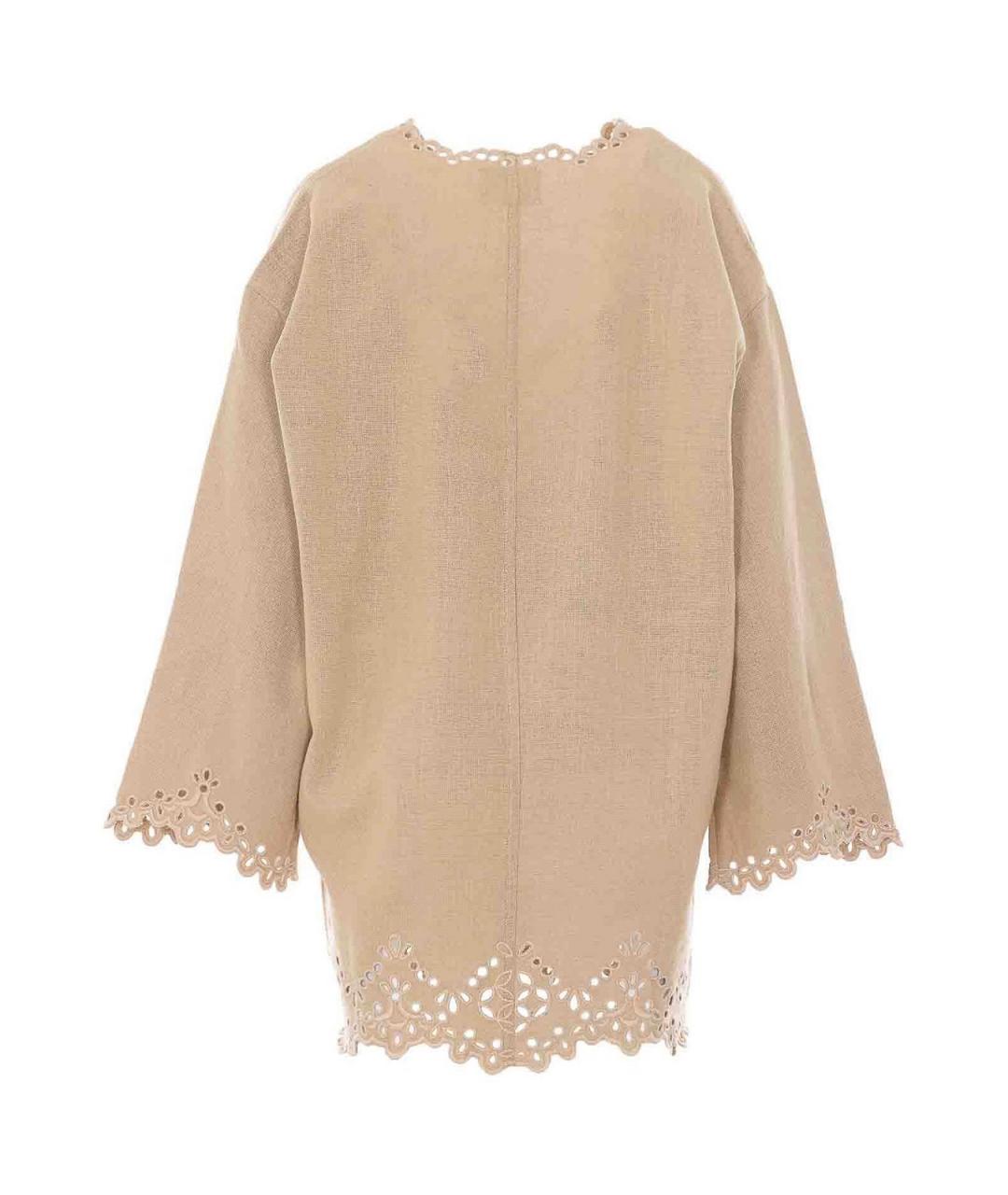 ISABEL MARANT Бежевое хлопковое повседневное платье, фото 2