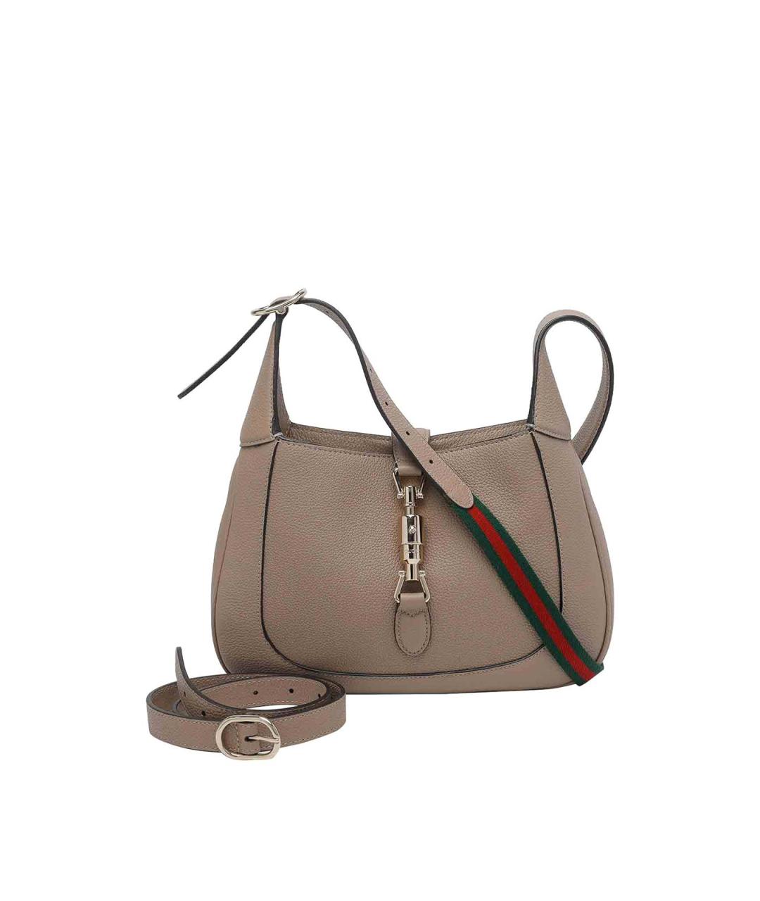 GUCCI Бежевая кожаная сумка через плечо, фото 4