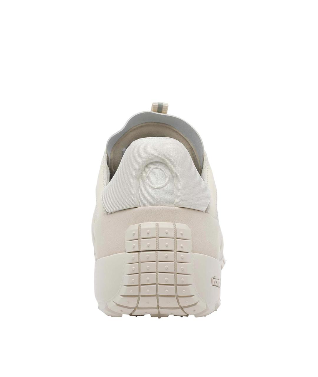 MONCLER Бежевые кожаные кроссовки, фото 4