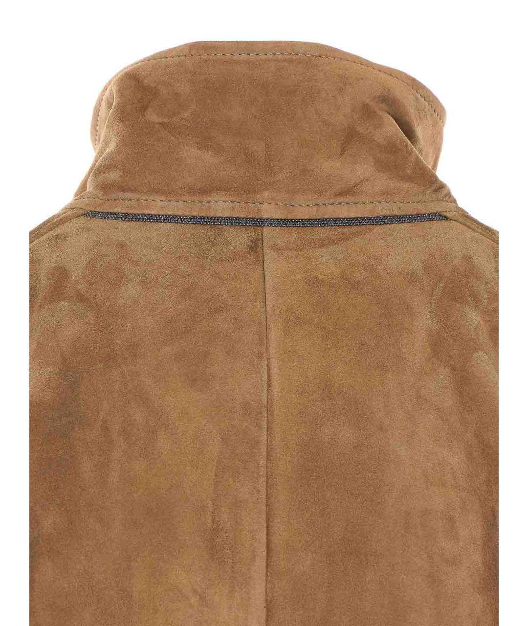 BRUNELLO CUCINELLI Коричневая замшевая куртка, фото 3