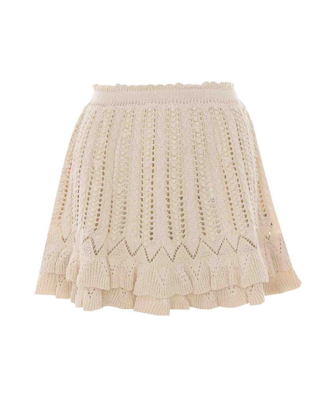 ISABEL MARANT Бежевая хлопковая юбка мини, фото 1