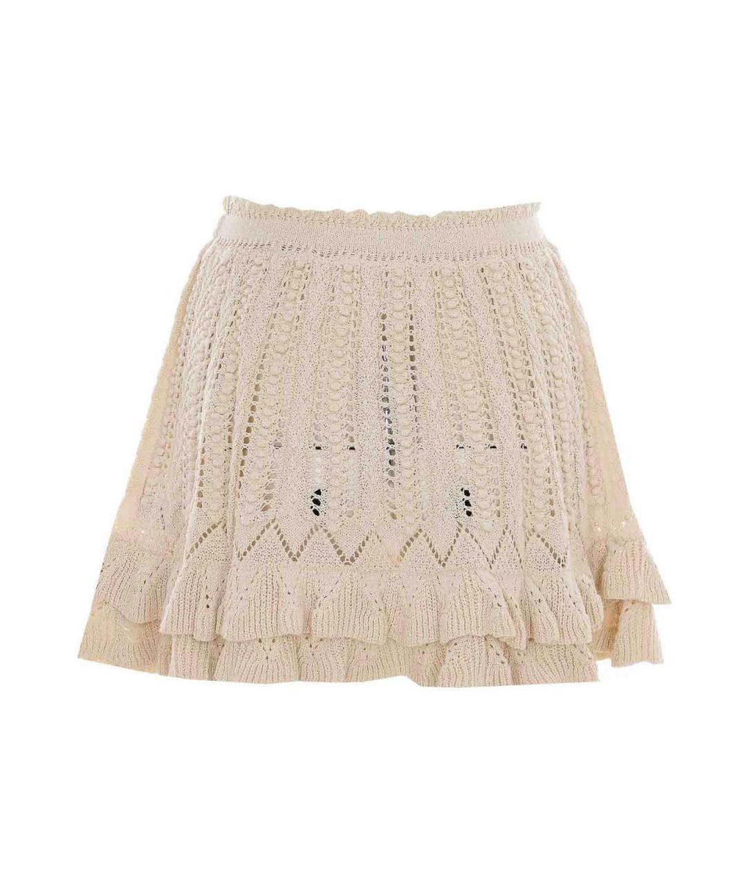 ISABEL MARANT Бежевая хлопковая юбка мини, фото 2