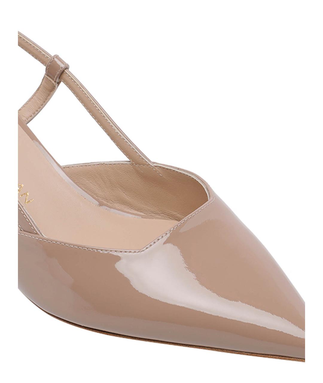 STUART WEITZMAN Бежевые кожаные туфли, фото 4