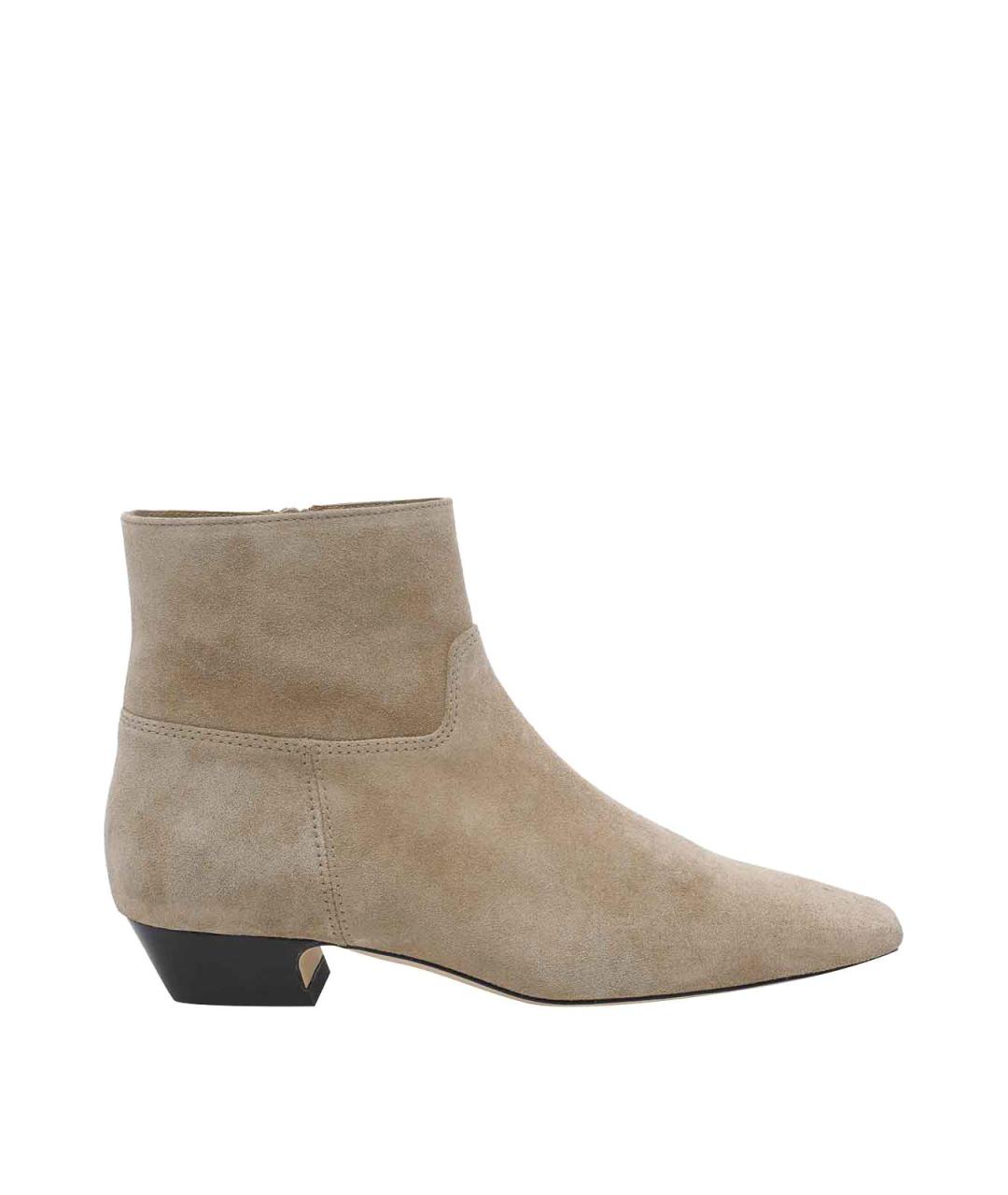STUART WEITZMAN Бежевые замшевые ботильоны, фото 1