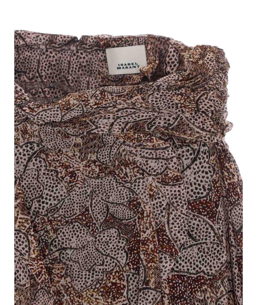ISABEL MARANT Коричневая хлопковая юбка миди, фото 4