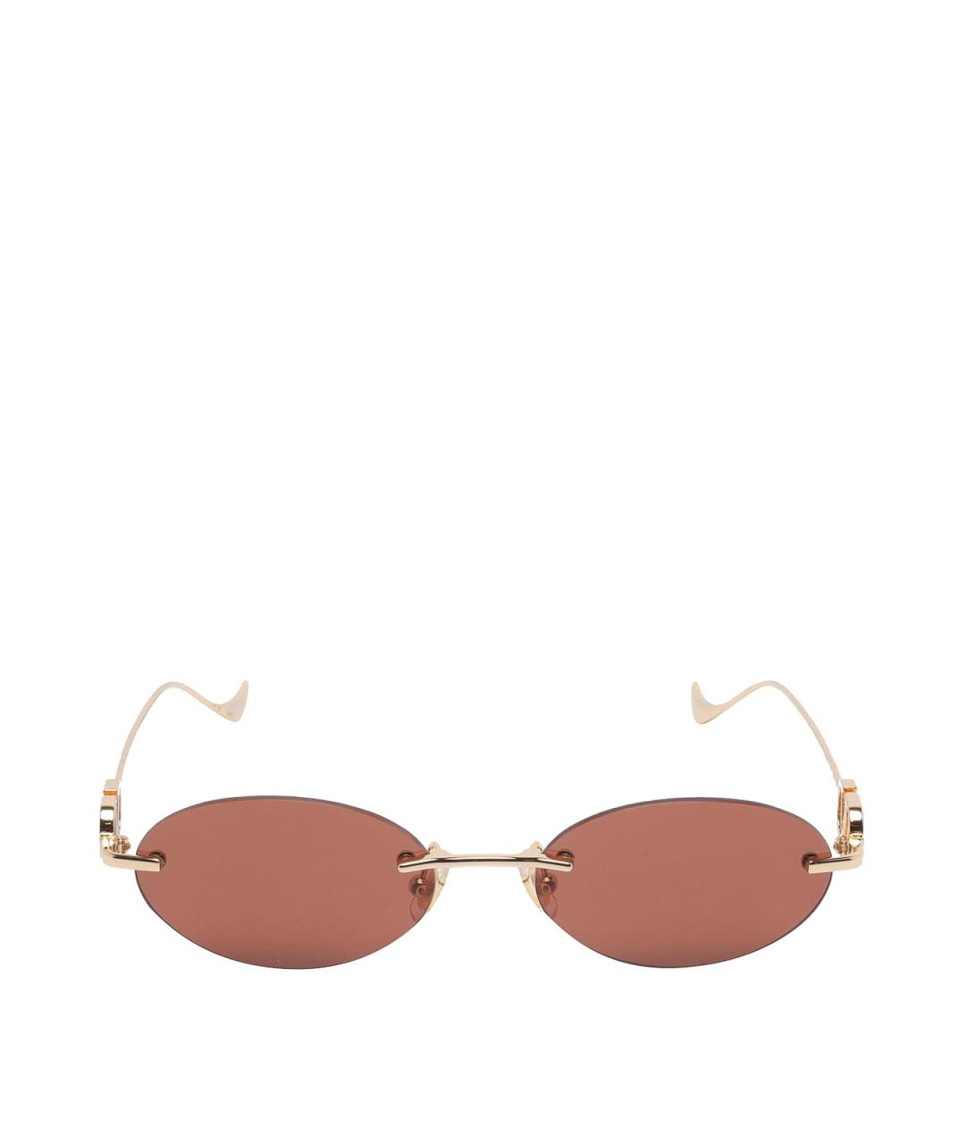 VALENTINO Коричневые металлические солнцезащитные очки, фото 1