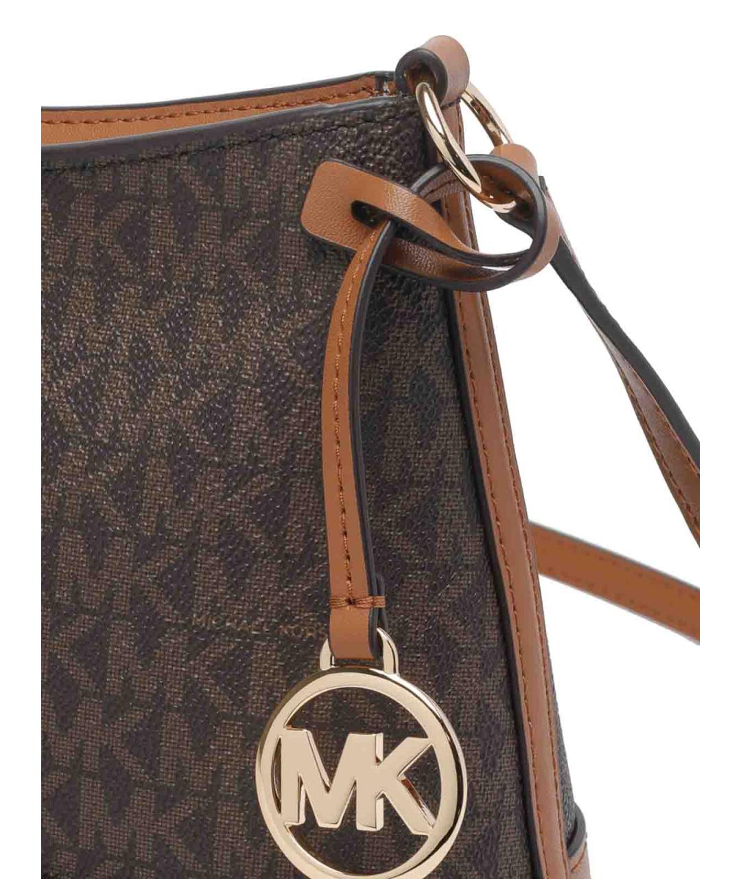 MICHAEL MICHAEL KORS Коричневая синтетическая сумка через плечо, фото 4
