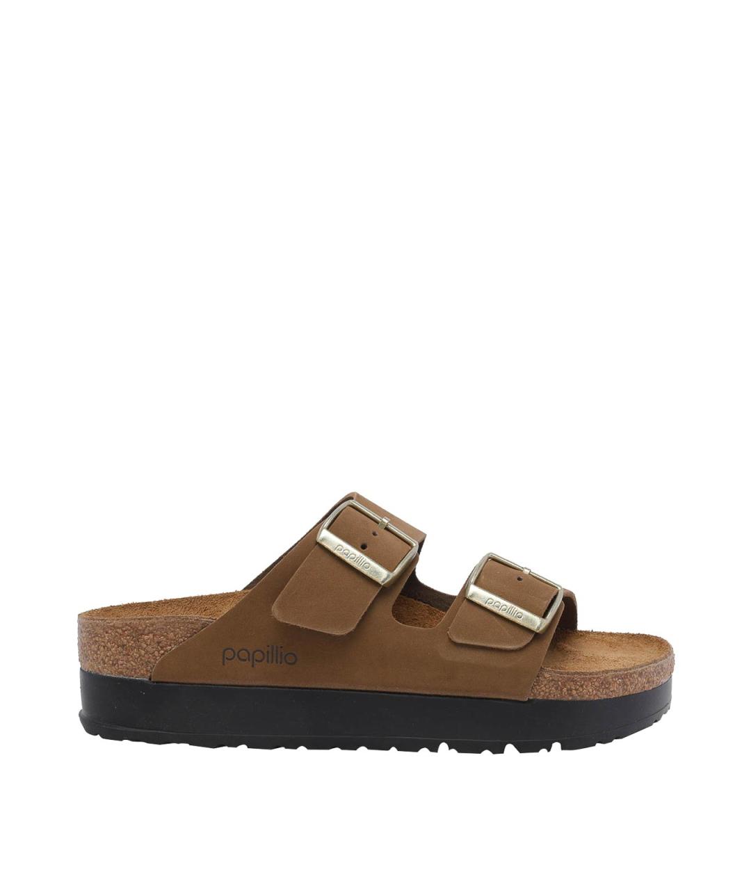 BIRKENSTOCK Коричневые кожаные шлепанцы, фото 1