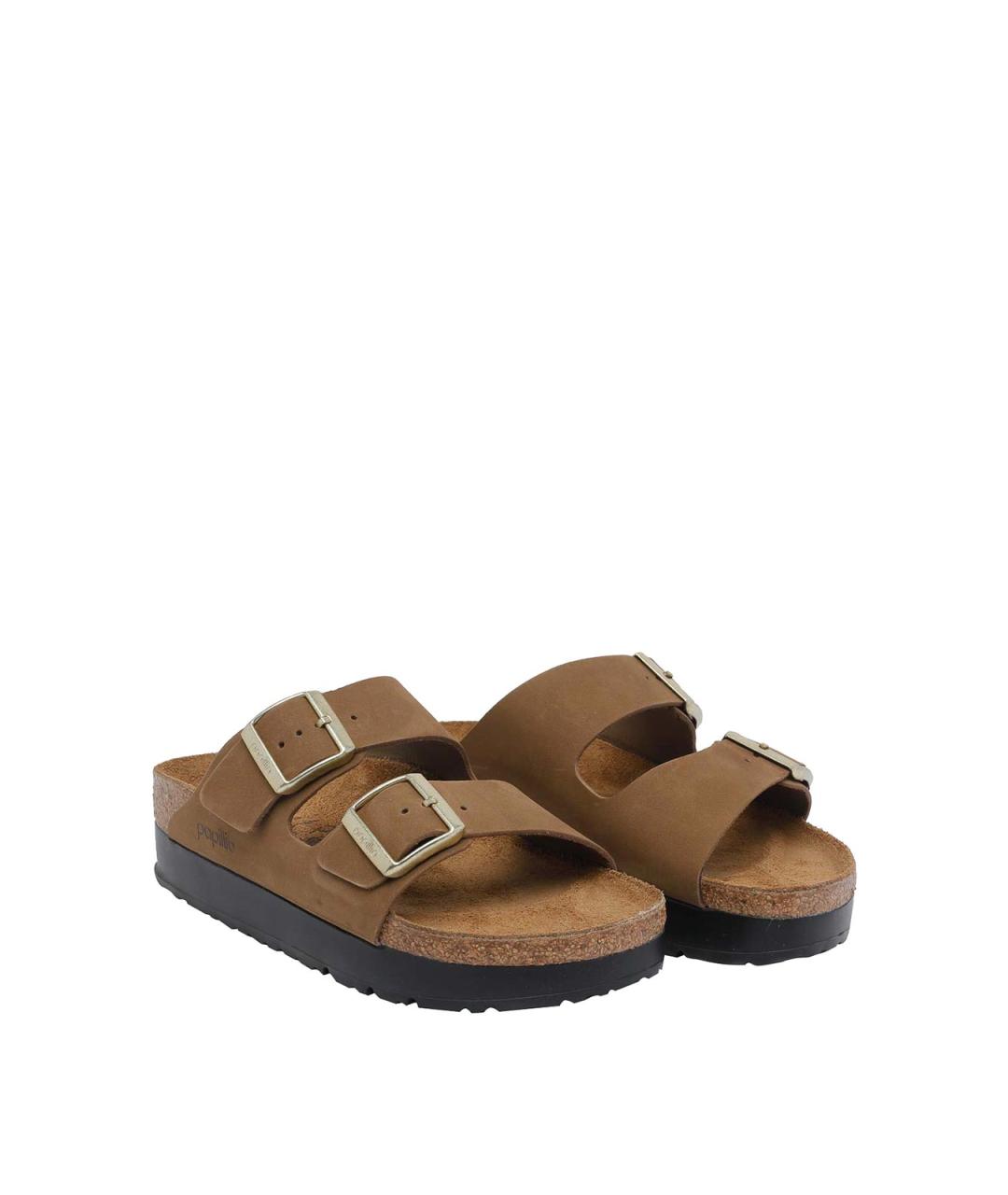BIRKENSTOCK Коричневые кожаные шлепанцы, фото 2
