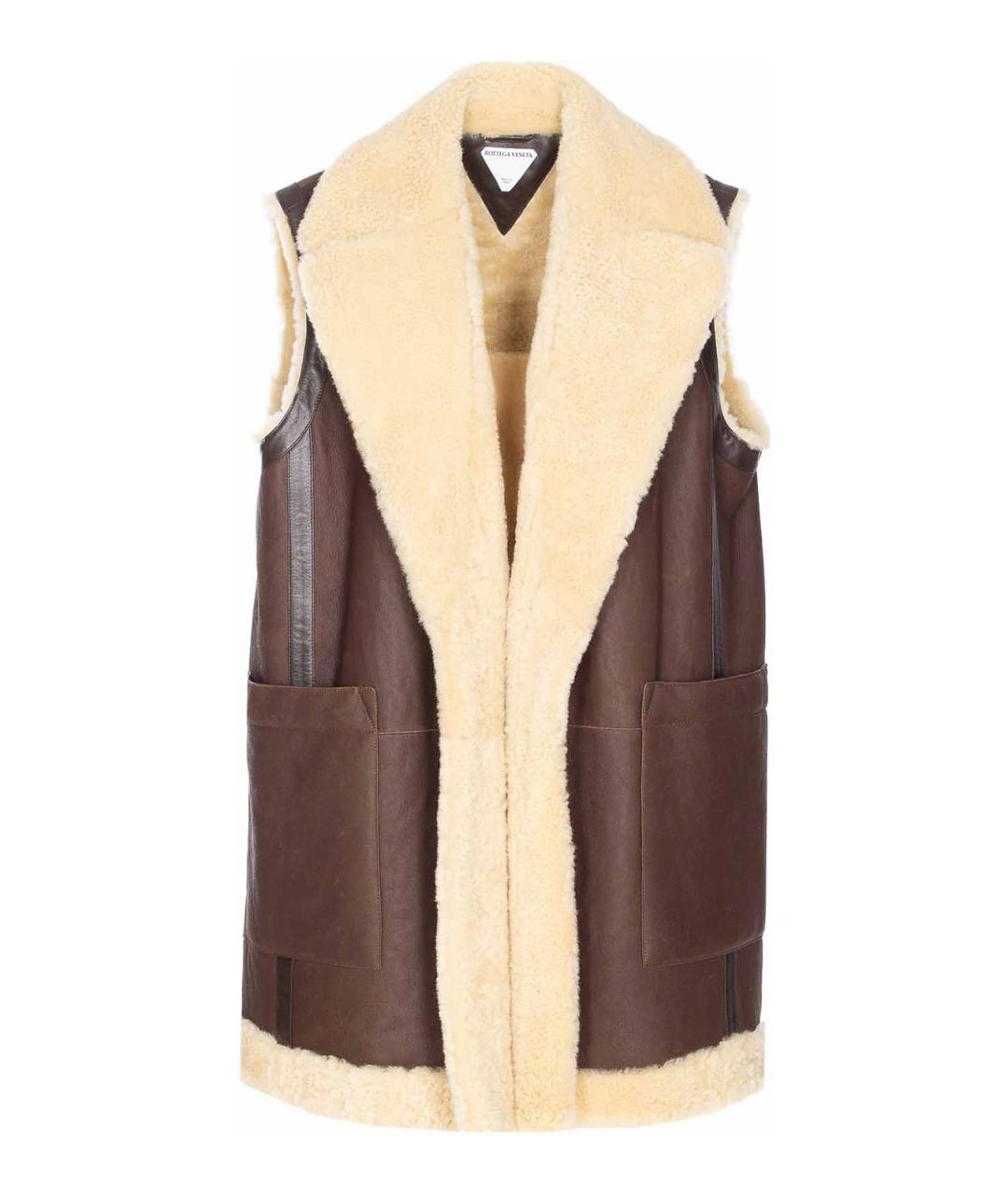 BOTTEGA VENETA Коричневый меховой жилет, фото 1