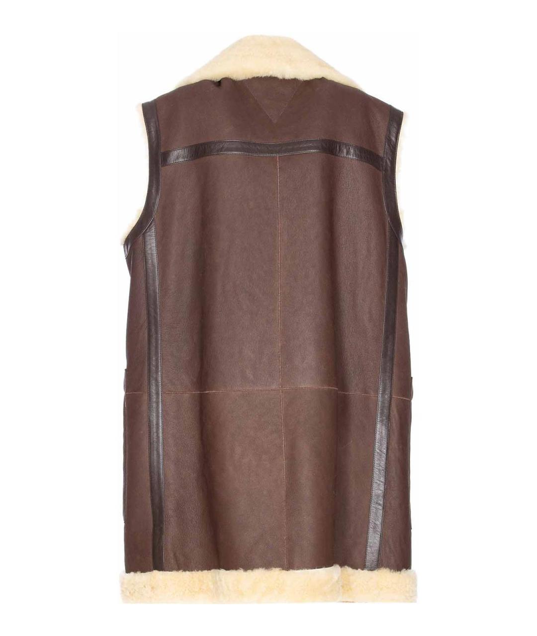 BOTTEGA VENETA Коричневый меховой жилет, фото 2