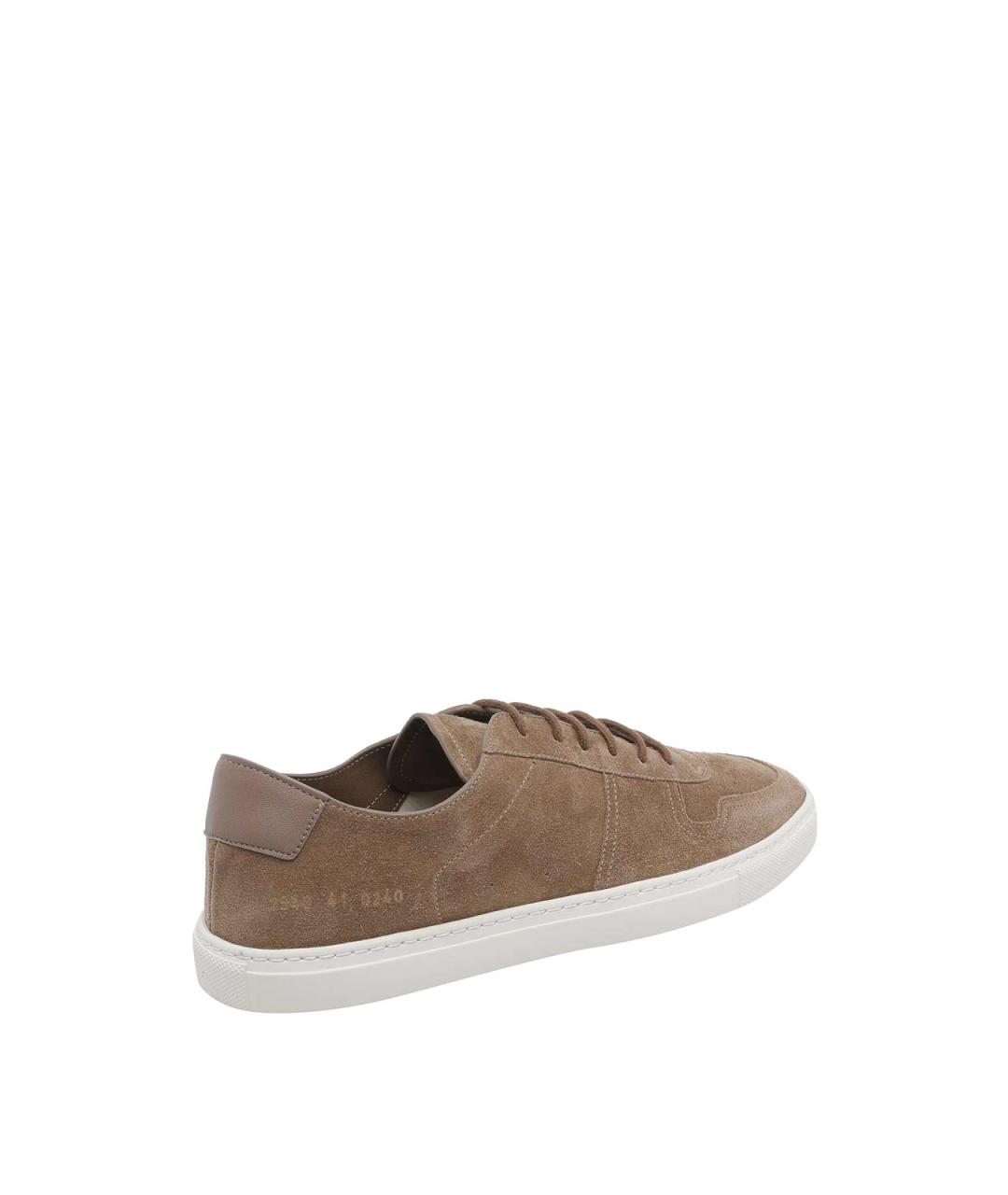 COMMON PROJECTS Коричневые замшевые низкие кроссовки / кеды, фото 3