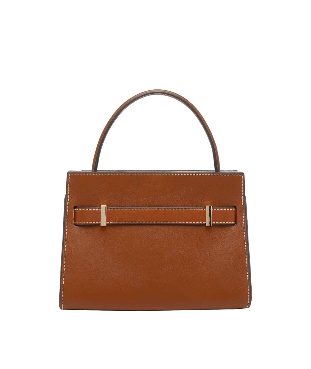 TORY BURCH Коричневая кожаная сумка с короткими ручками, фото 3