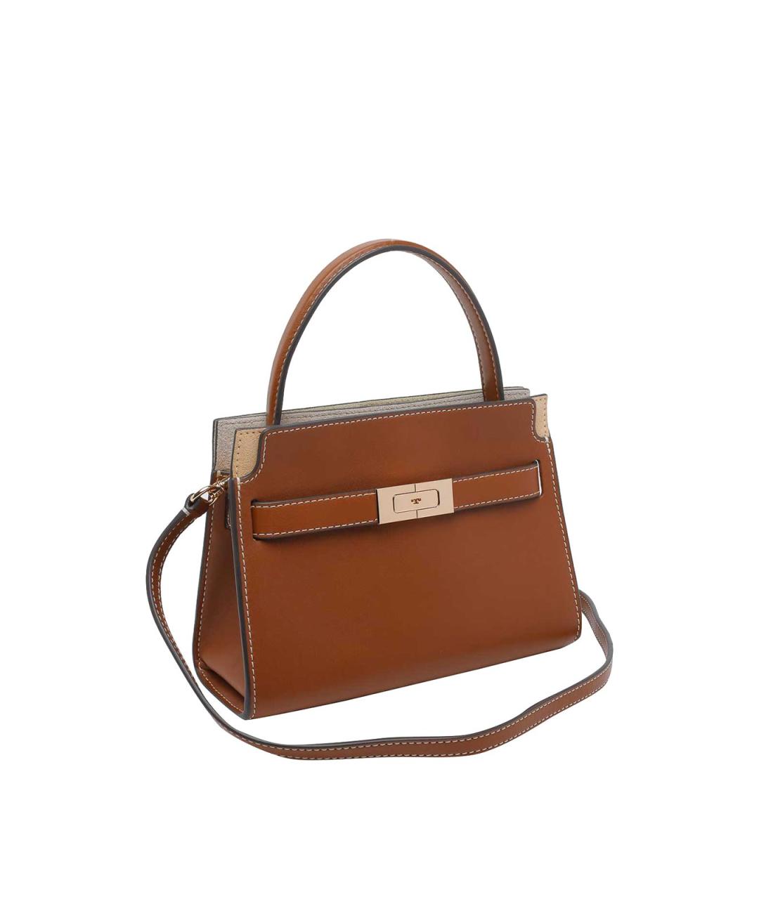 TORY BURCH Коричневая кожаная сумка с короткими ручками, фото 2