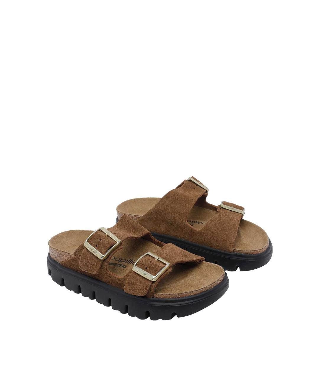 BIRKENSTOCK Коричневые замшевые шлепанцы, фото 2