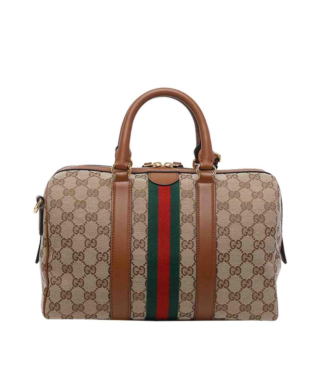 GUCCI Бежевая жаккардовая сумка тоут, фото 3