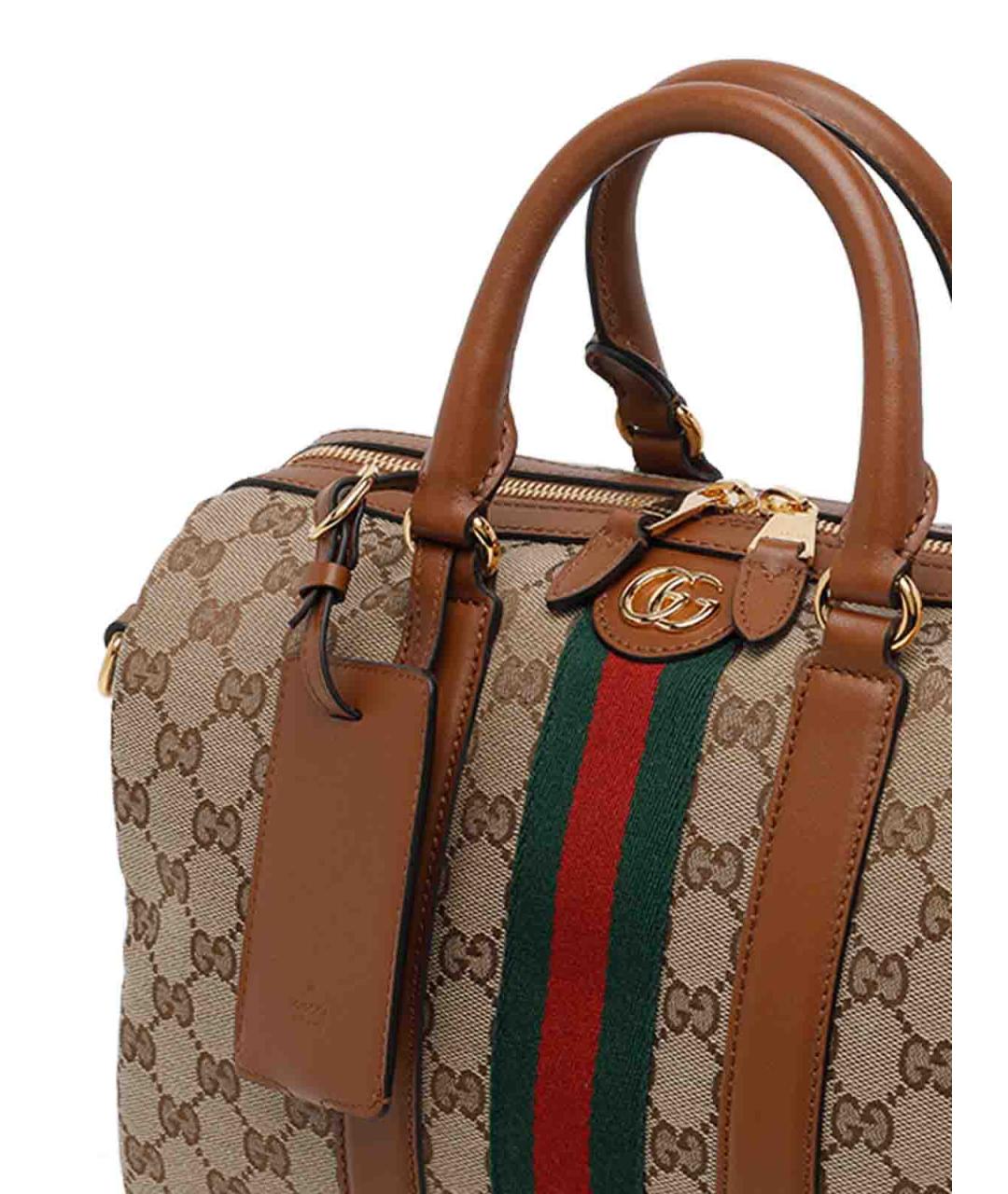 GUCCI Бежевая жаккардовая сумка тоут, фото 4