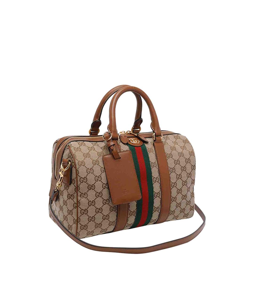 GUCCI Бежевая жаккардовая сумка тоут, фото 2