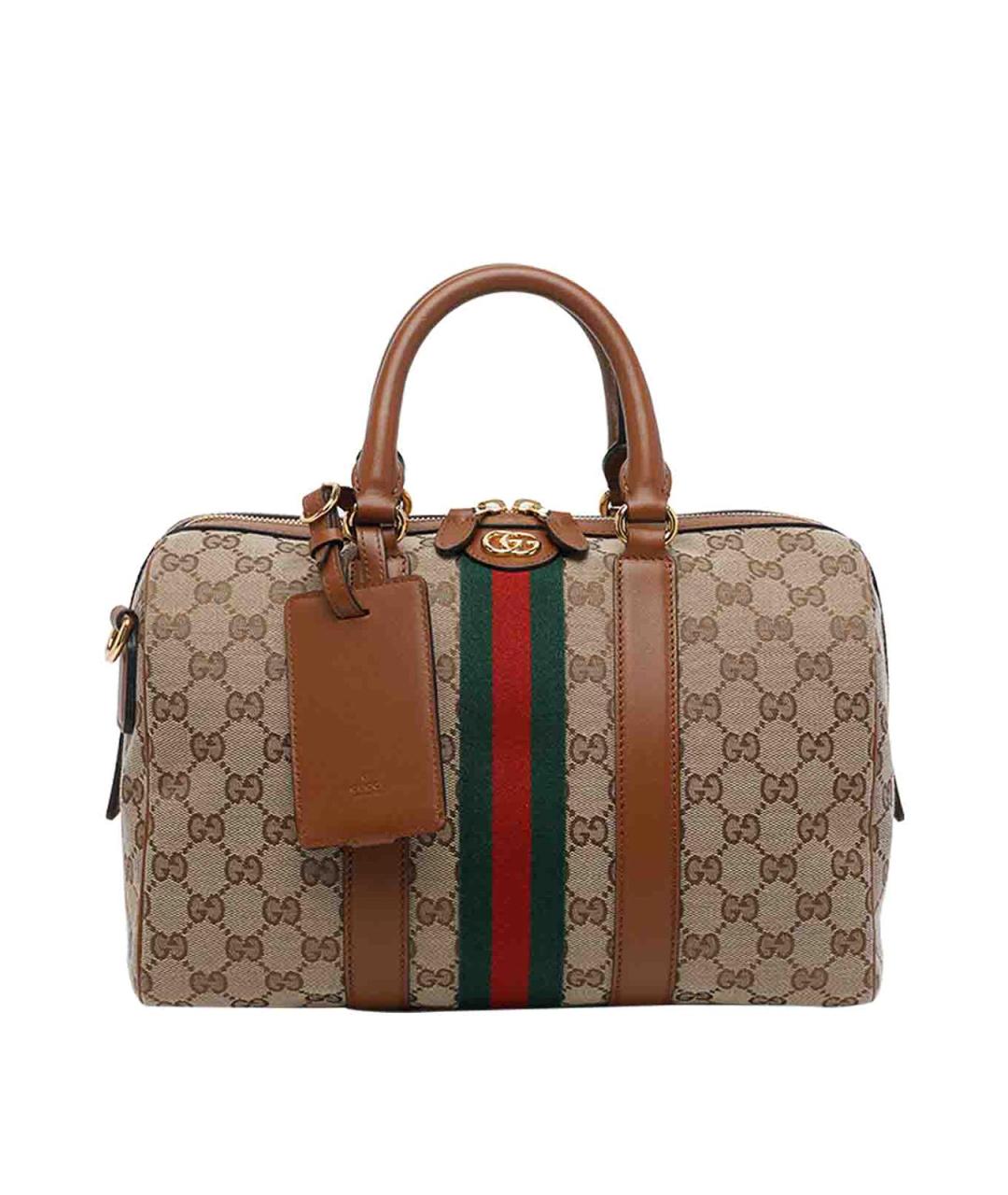GUCCI Бежевая жаккардовая сумка тоут, фото 1