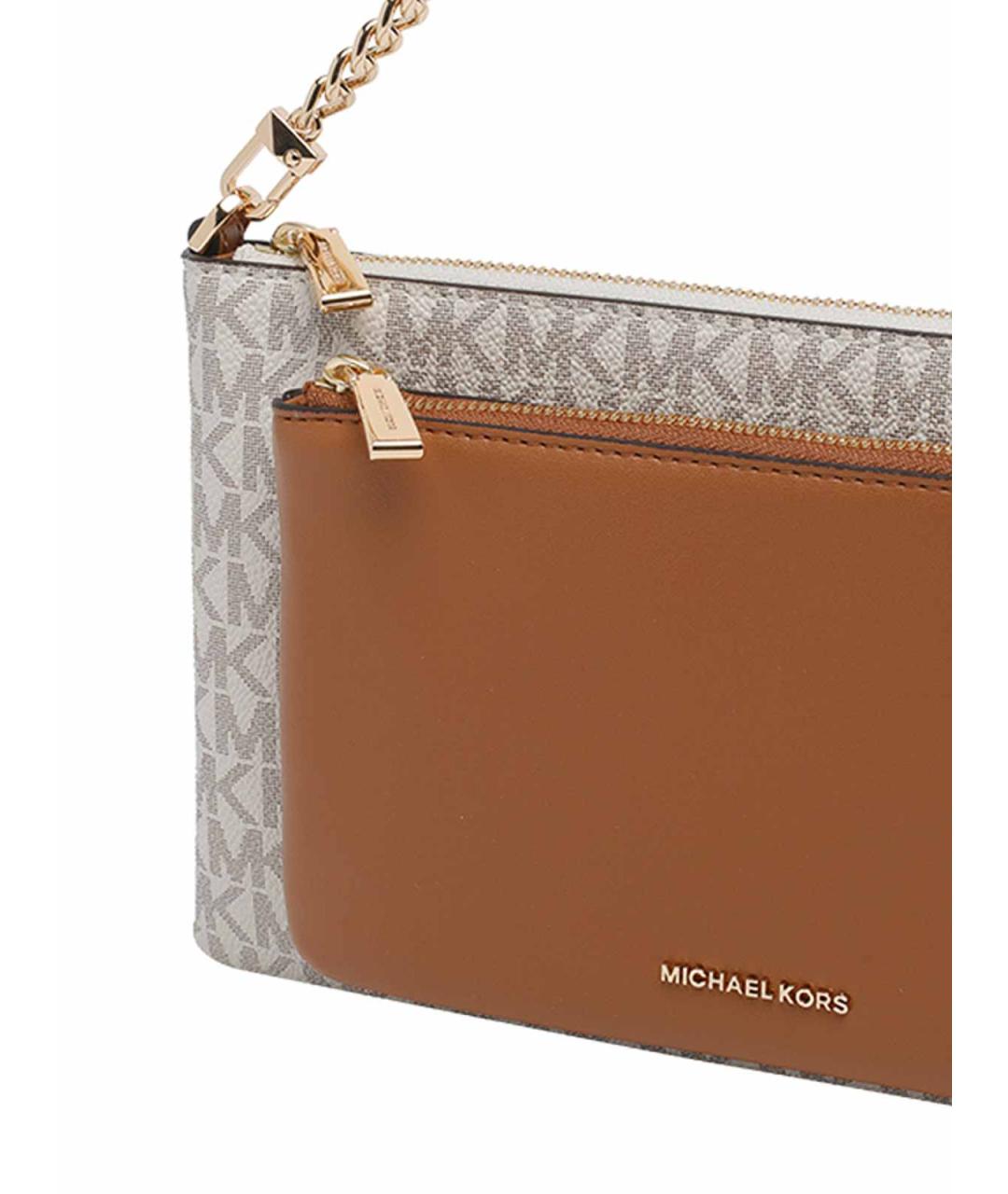 MICHAEL MICHAEL KORS Коричневая синтетическая сумка через плечо, фото 4