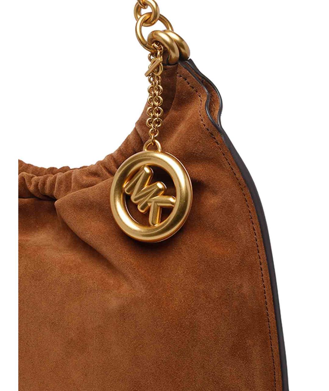 MICHAEL MICHAEL KORS Коричневая кожаная сумка через плечо, фото 4
