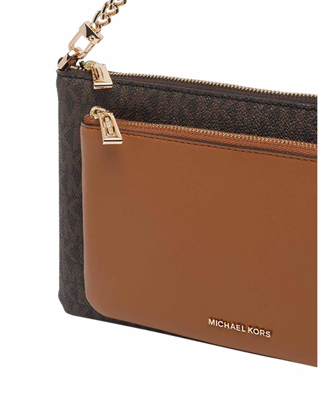 MICHAEL MICHAEL KORS Коричневая синтетическая сумка через плечо, фото 4