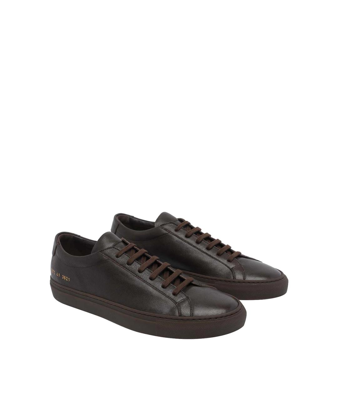 COMMON PROJECTS Коричневые кожаные низкие кроссовки / кеды, фото 2