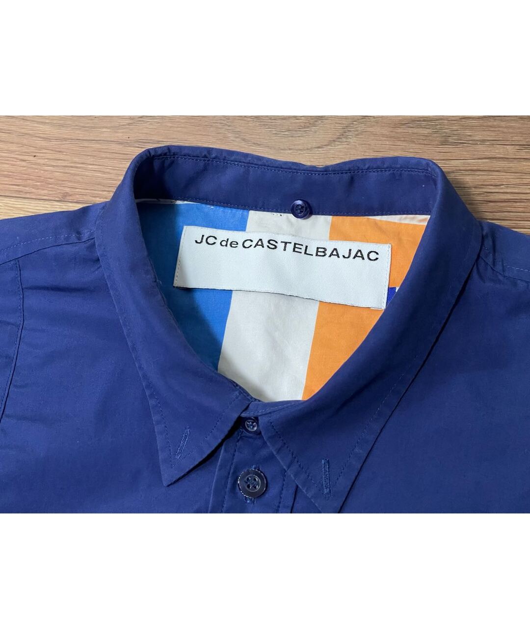 JC DE CASTELBAJAC Синяя хлопковая кэжуал рубашка, фото 3