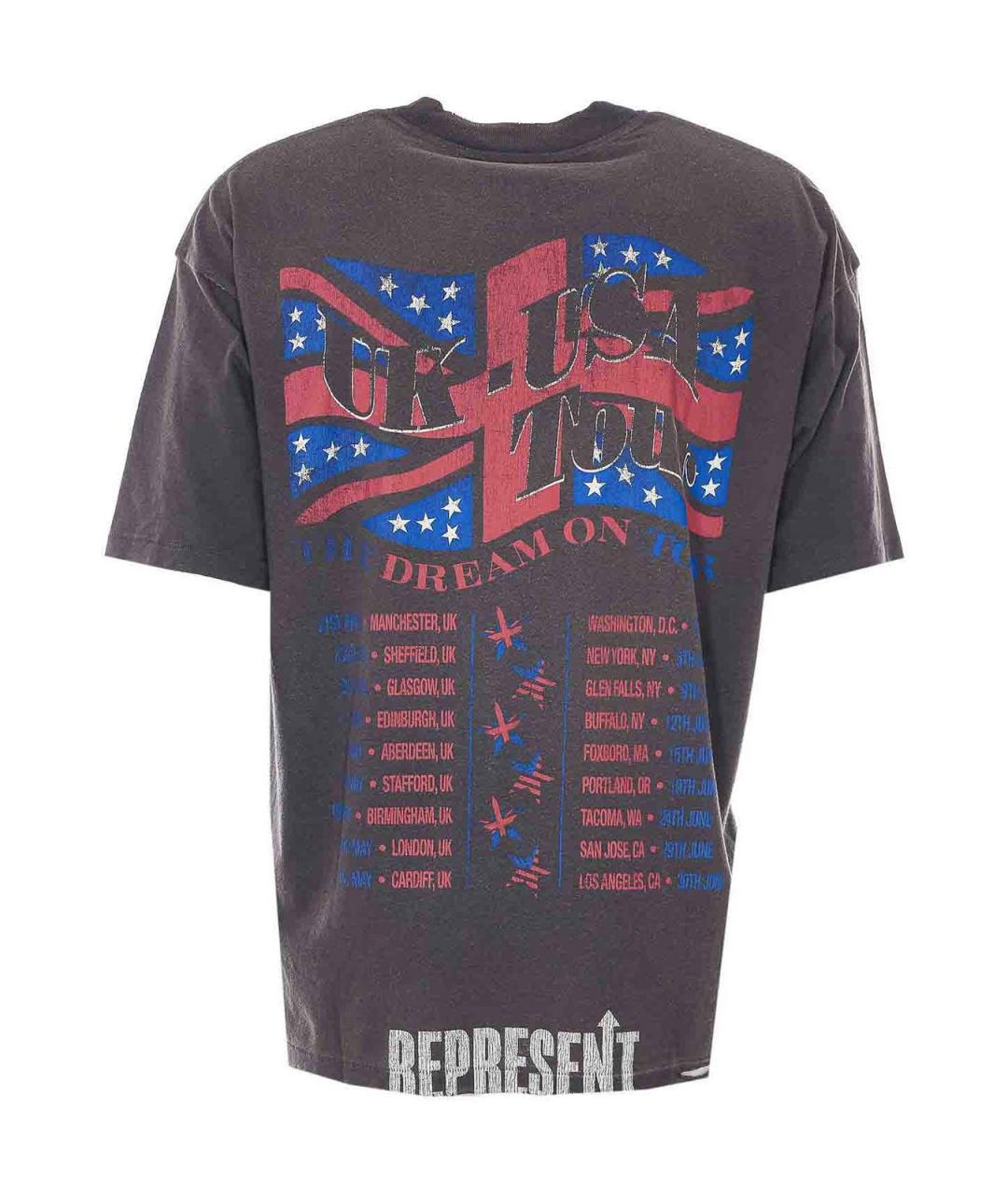 REPRESENT Серая хлопковая футболка, фото 2