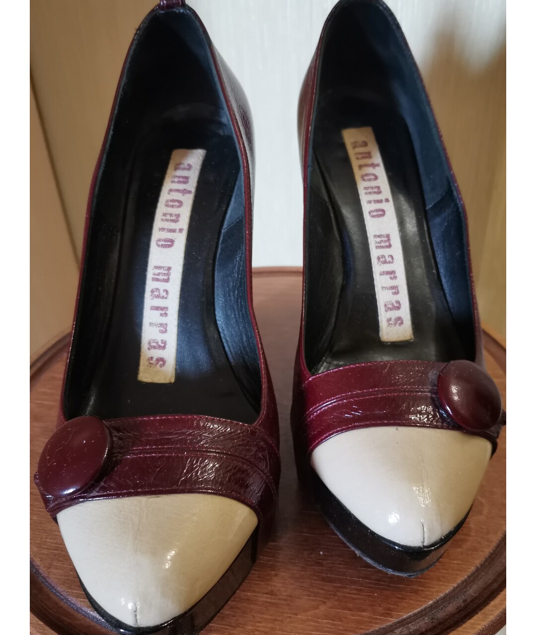 ANTONIO MARRAS Бордовые туфли из лакированной кожи, фото 4