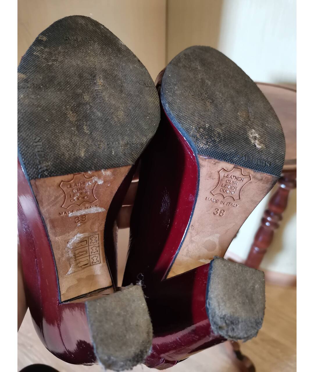 ANTONIO MARRAS Бордовые туфли из лакированной кожи, фото 5