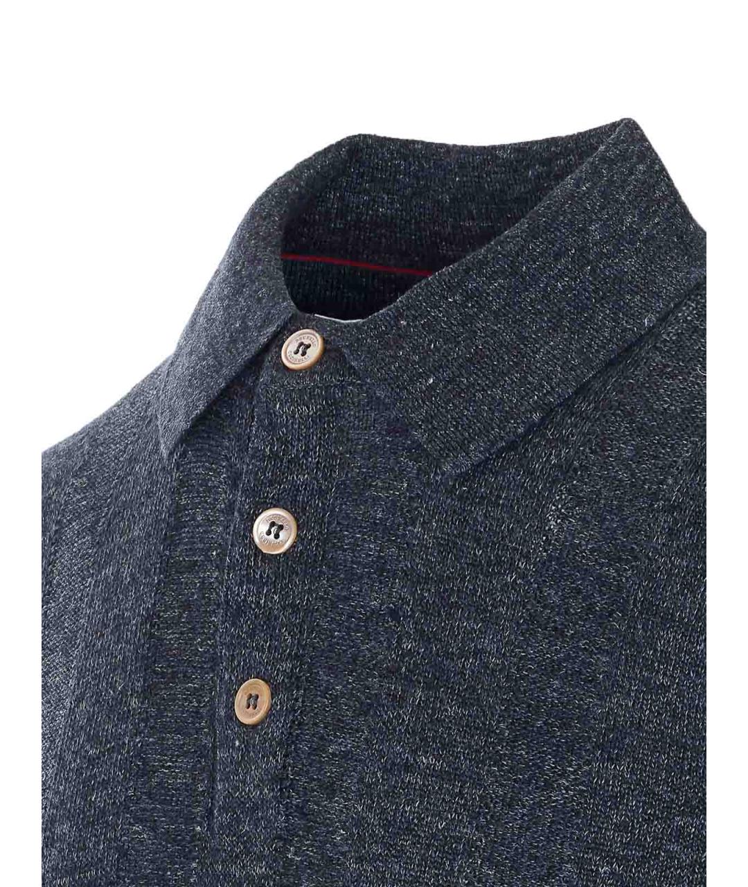 BRUNELLO CUCINELLI Мульти хлопко-льняное поло с коротким рукавом, фото 3