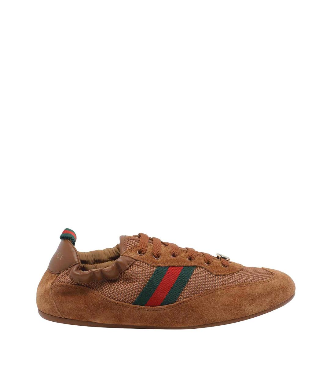 GUCCI Коричневые замшевые кроссовки, фото 1