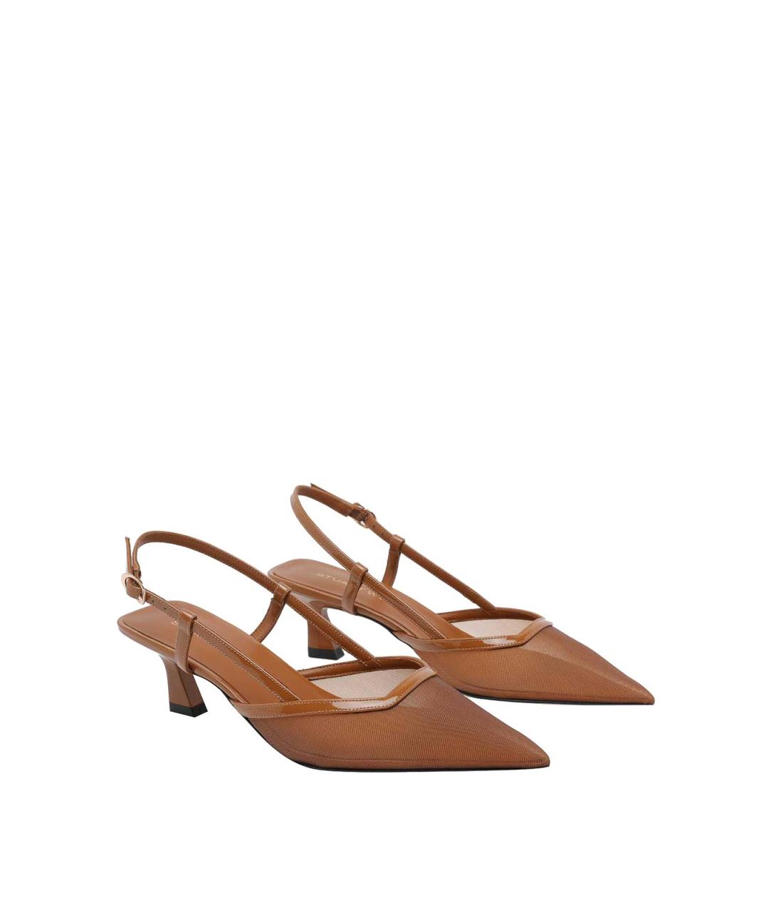STUART WEITZMAN Коричневые текстильные туфли, фото 2