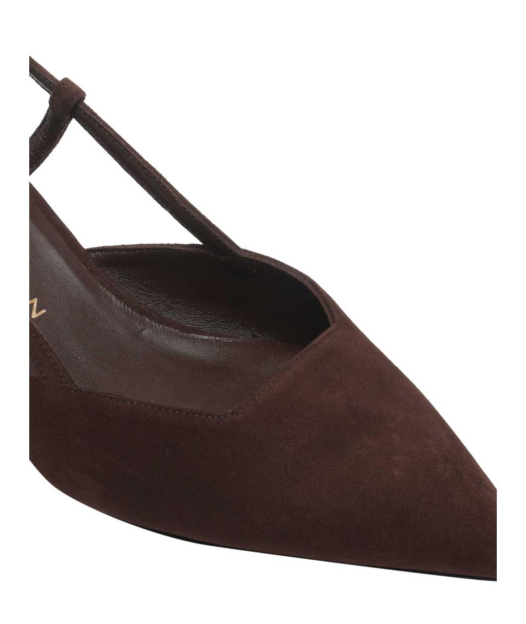 STUART WEITZMAN Коричневые замшевые туфли, фото 4