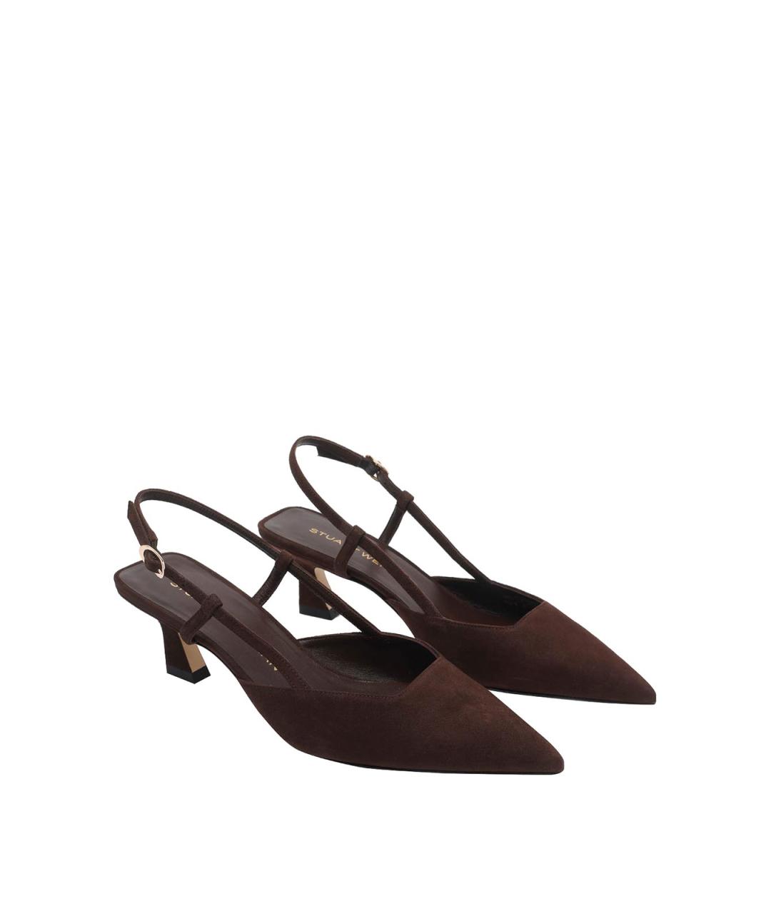 STUART WEITZMAN Коричневые замшевые туфли, фото 2