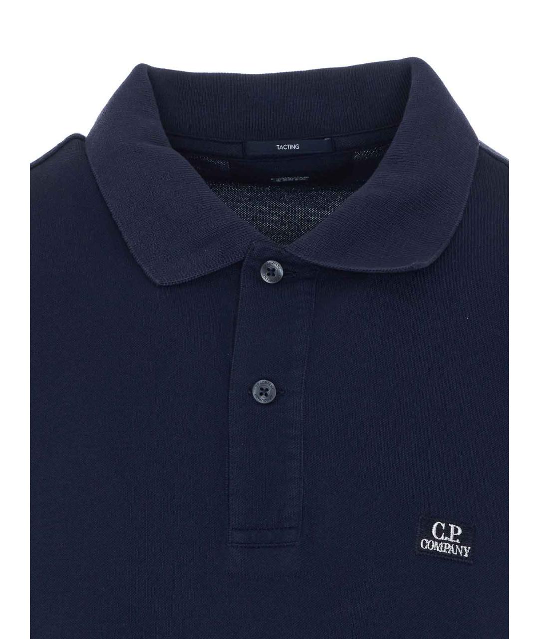 CP COMPANY Синее хлопковое поло с коротким рукавом, фото 4