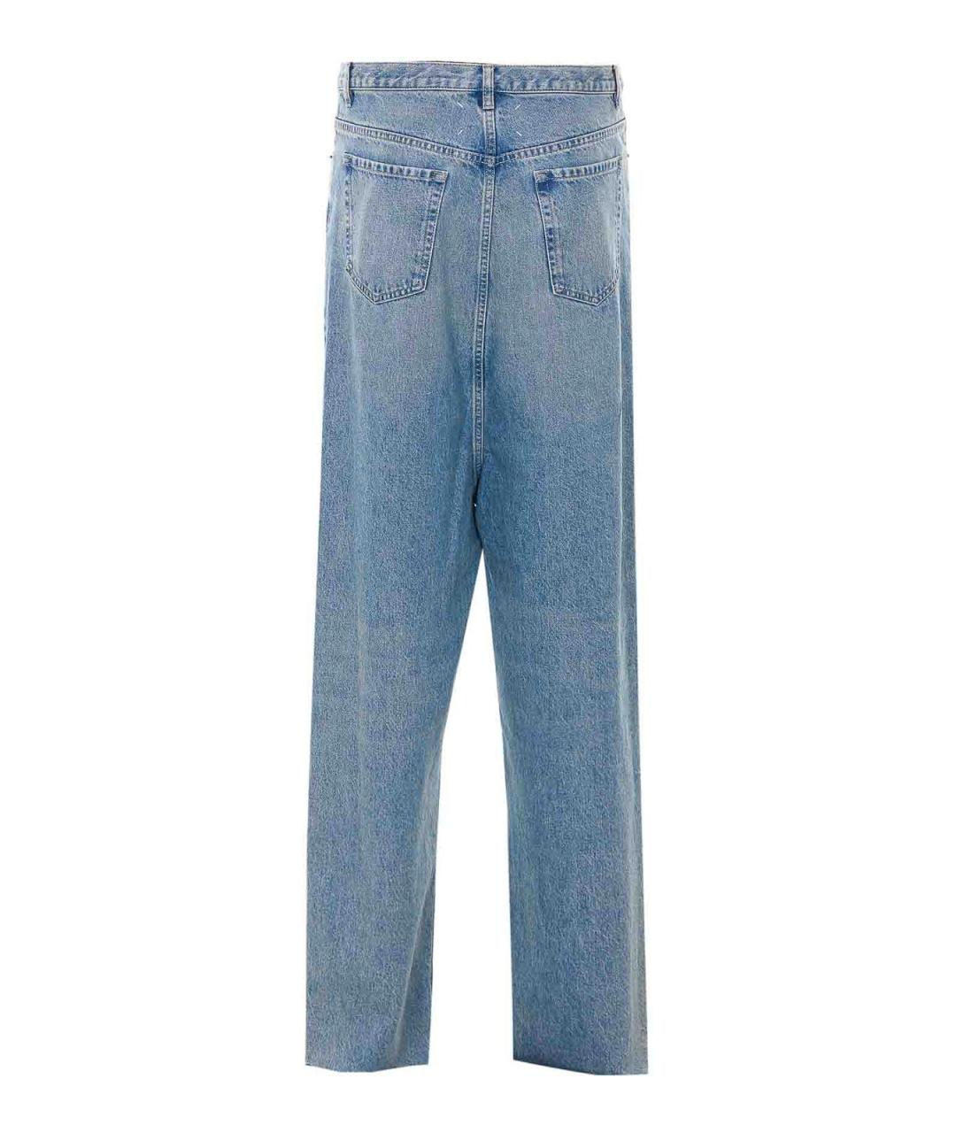 MAISON MARGIELA Синие хлопковые прямые джинсы, фото 2