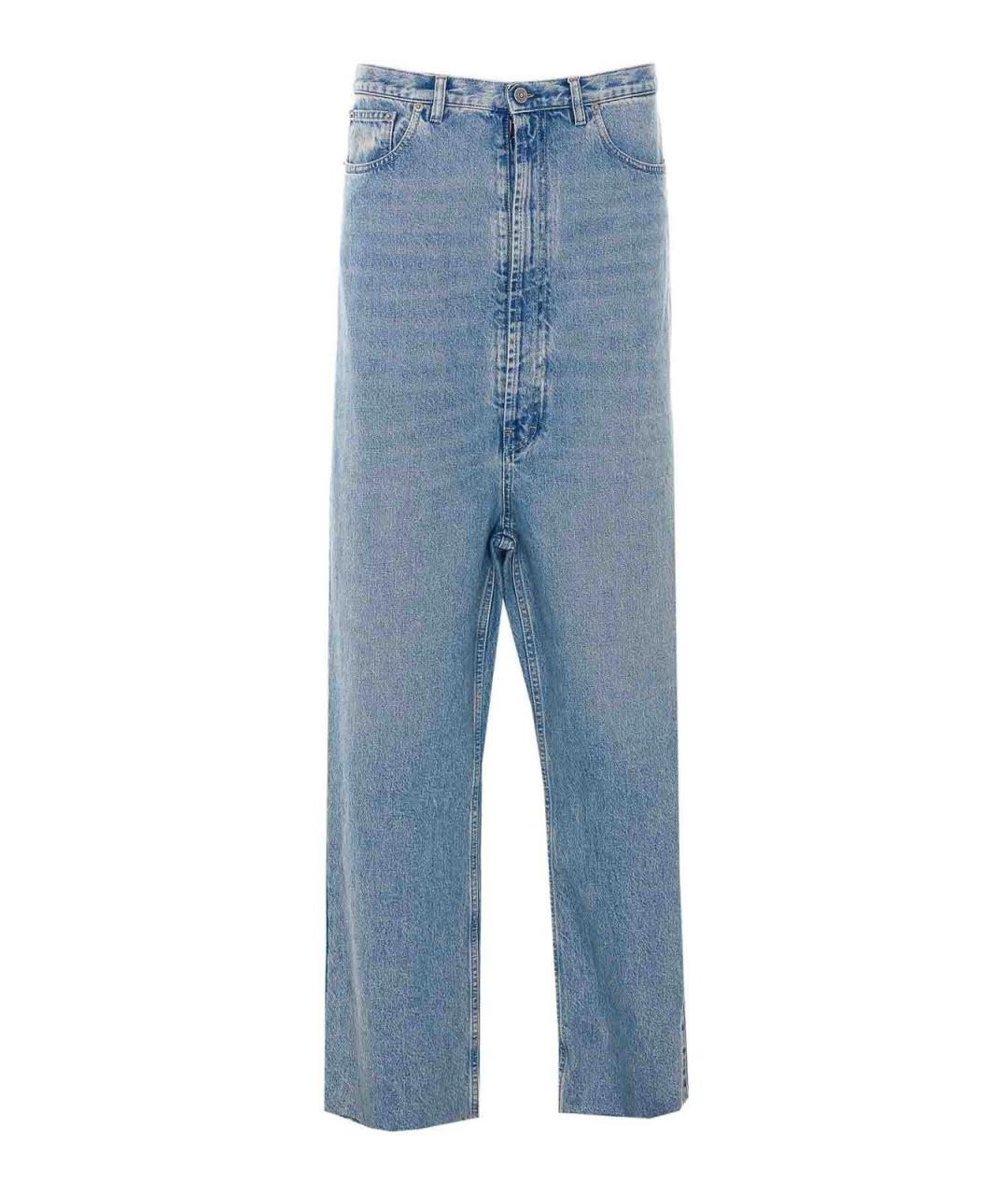 MAISON MARGIELA Синие хлопковые прямые джинсы, фото 1