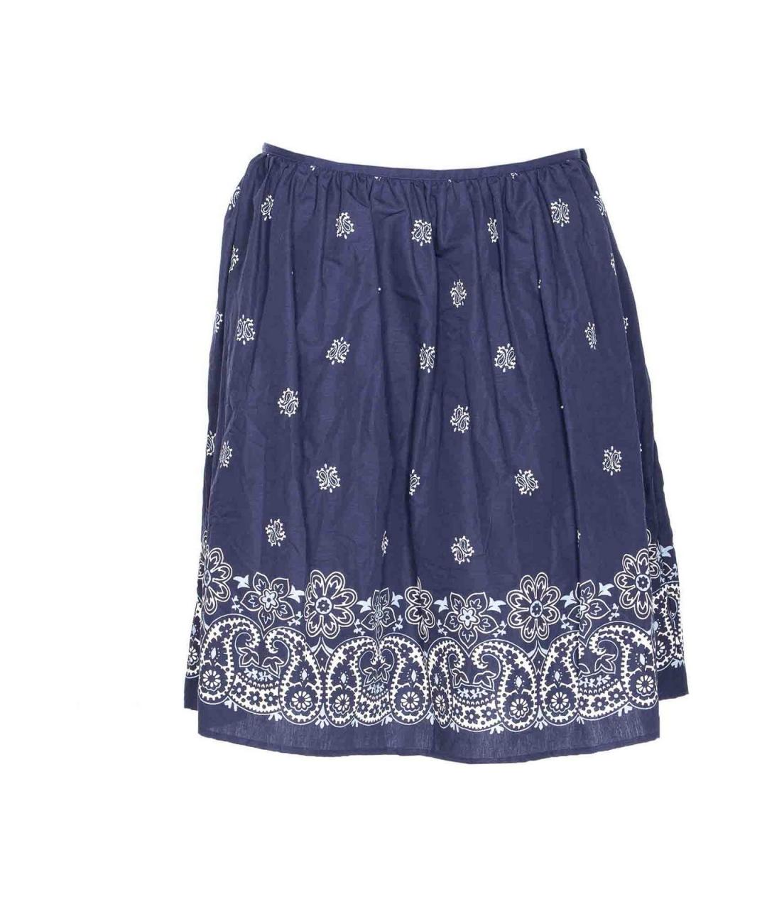 MIU MIU Синяя хлопковая юбка миди, фото 1