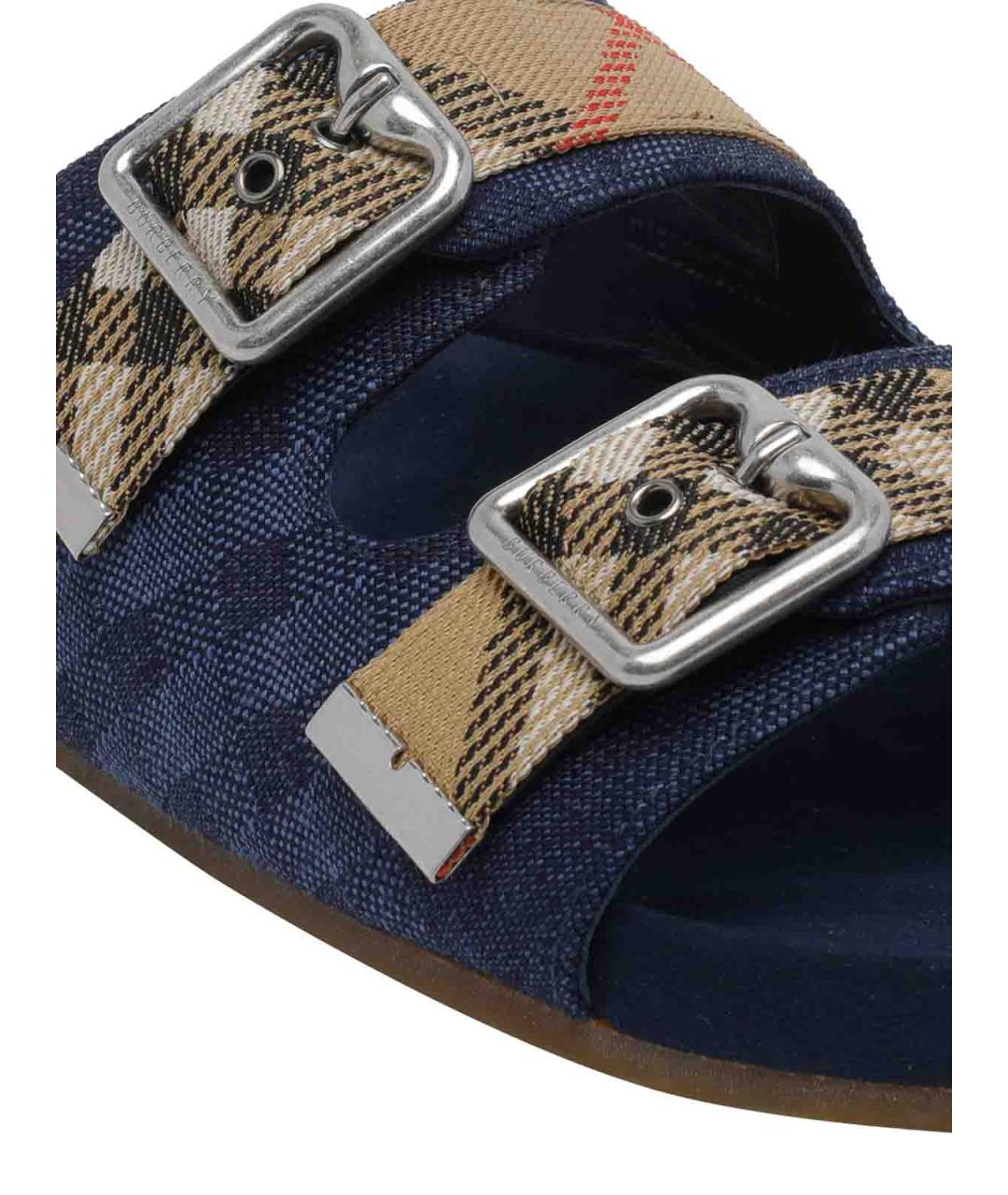 BURBERRY Синие резиновые сандалии, фото 4