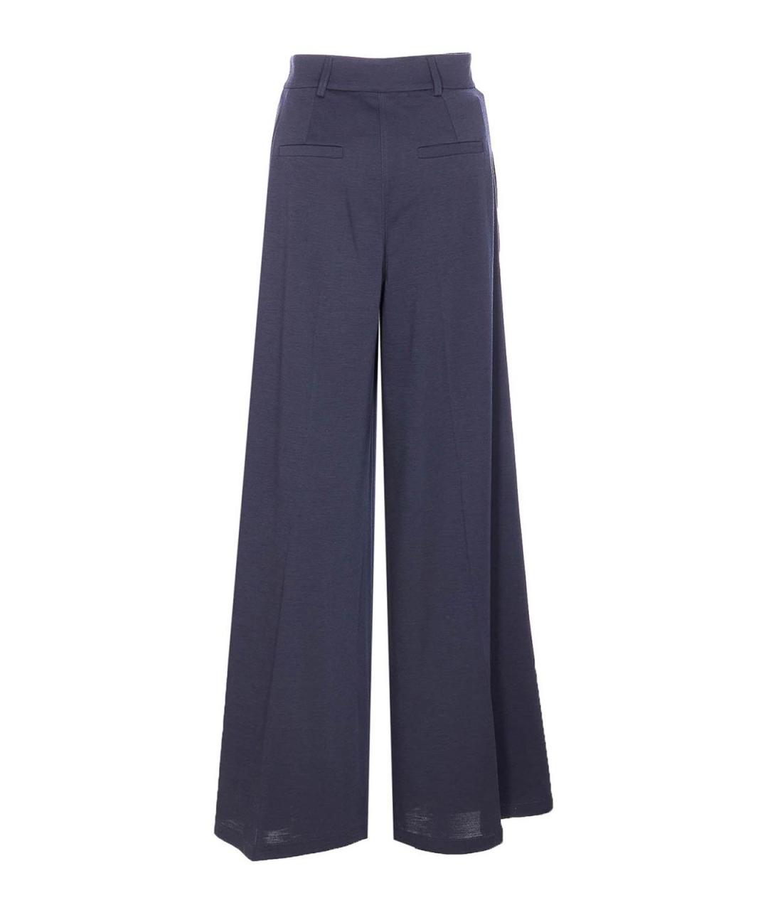MAX MARA Синие шерстяные брюки широкие, фото 2