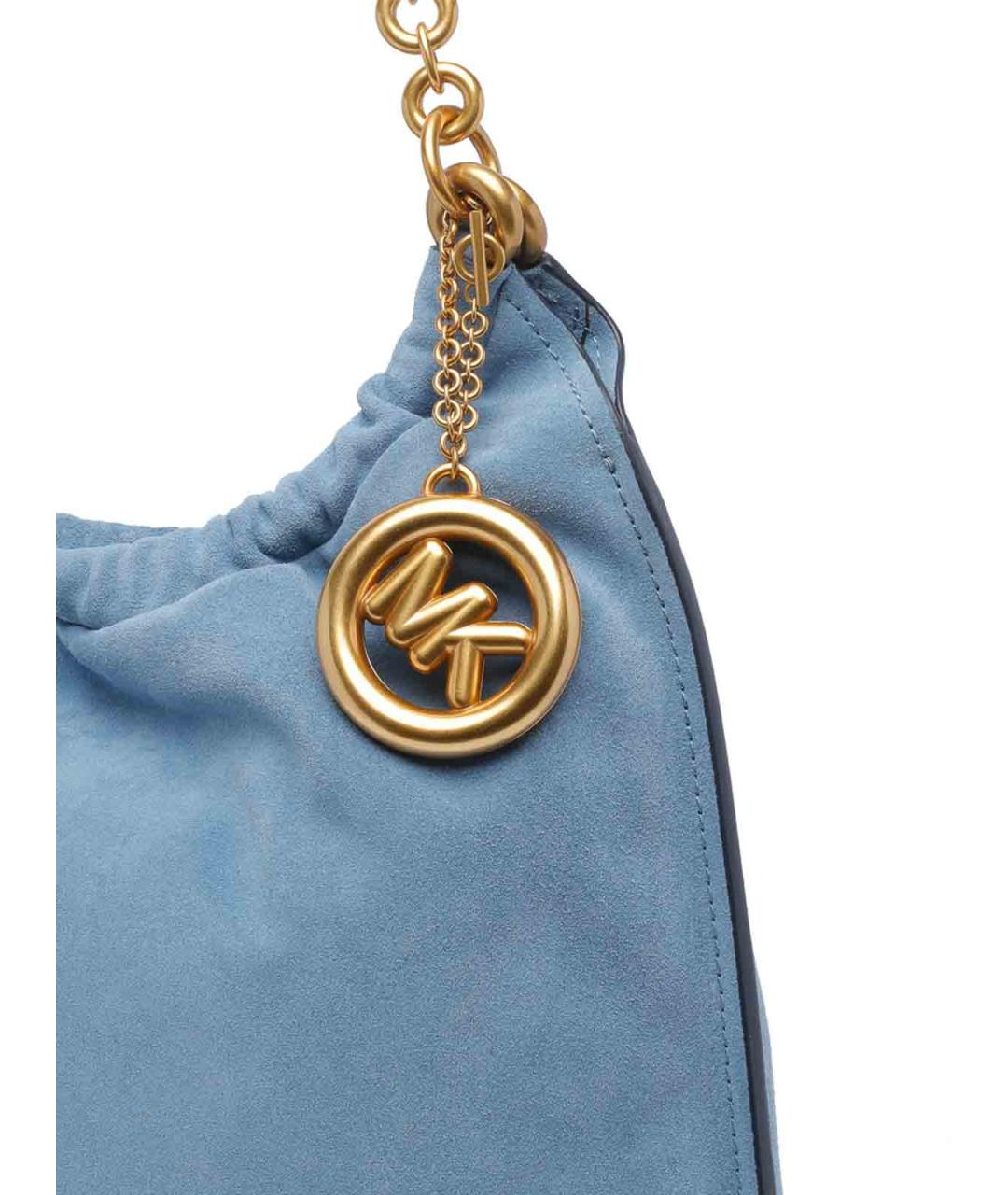 MICHAEL MICHAEL KORS Голубая замшевая сумка через плечо, фото 4